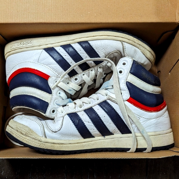 RETRO! Classic Adidas Originals Top Ten Hi Mens Leather Athletic sneaker size 7. - Picture 1 of 11